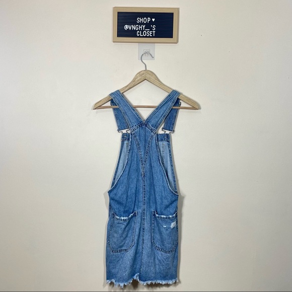 Aeropostale Denim Distressed Overall Dress - Picture 2 of 6